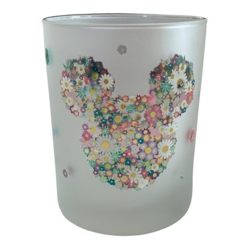 Disney Mickey Mouse Head‎ Icon Frosted Glass Flowers Daisy